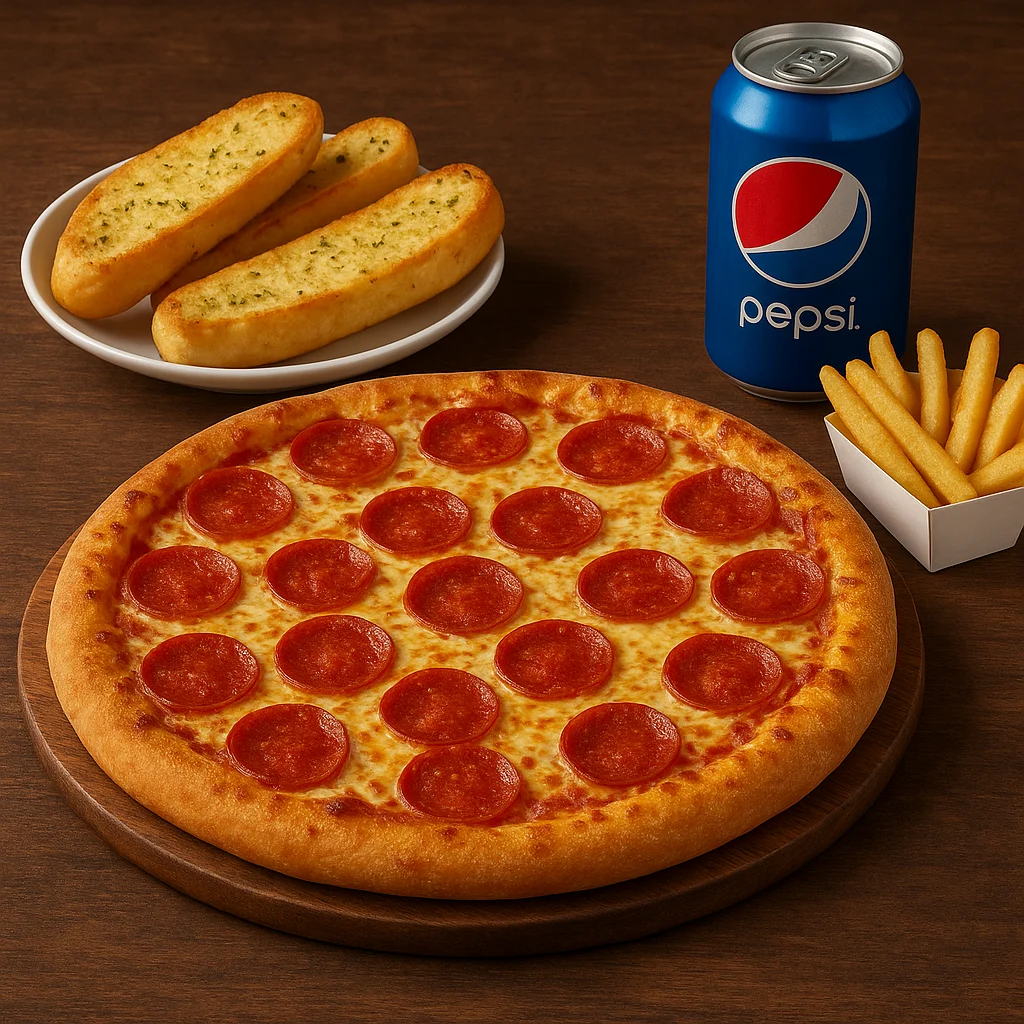 Any 12" Pizzas, Garlic Bread (4pcs) or Regular Fries & Can of Drink - Meal Deal